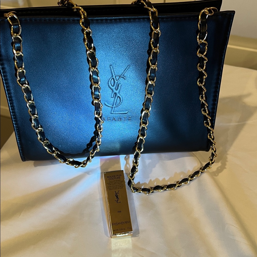 🆕YSL Black Shoulder Clutch + NEW YSL Satin lipstick 💄 RM
